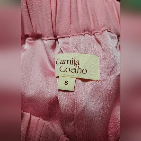 CAMILA COELHO Devon wide leg Trouser Pants in Baby Pink. Size small - Picture 9 of 9